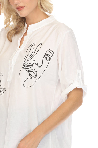 Priest neck Modern art  Print Top