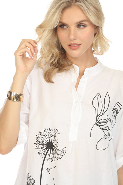 Priest neck Modern art  Print Top