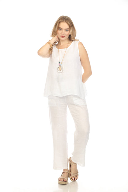 White Sleeveless Top with Side Bows
