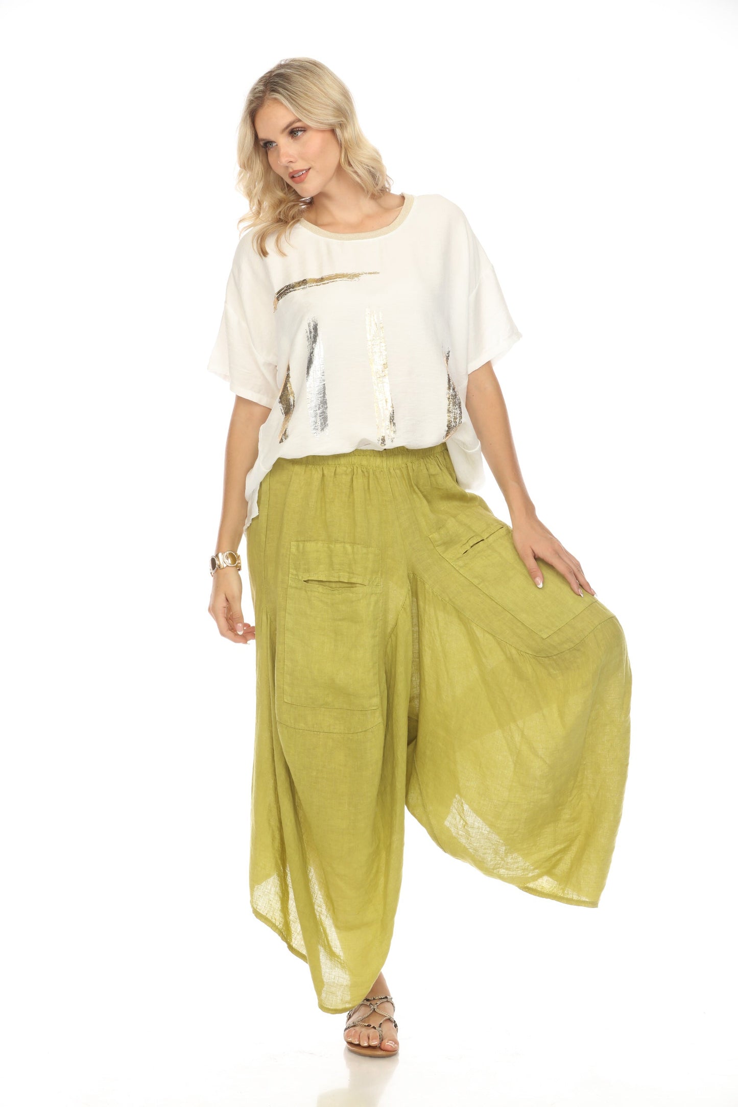 Moss Green Boho designer Pockets Pant