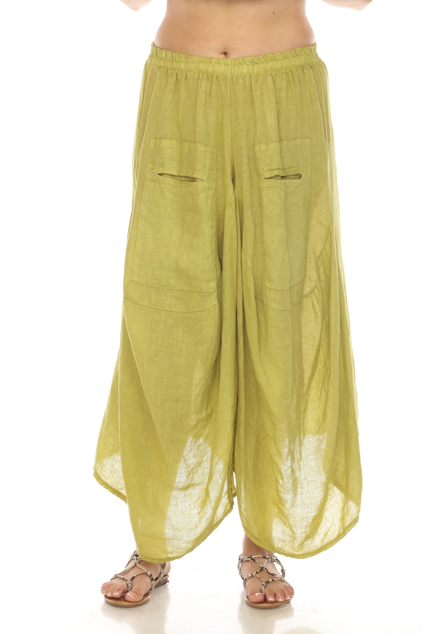 Moss Green Boho designer Pockets Pant