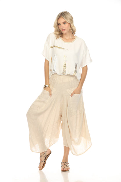 Beige  Boho designer Pockets Pant
