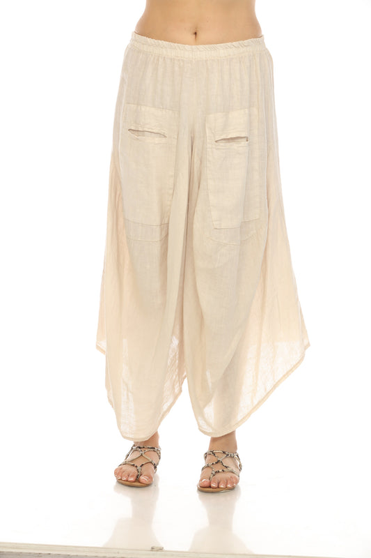 Beige Boho designer Pockets Pant