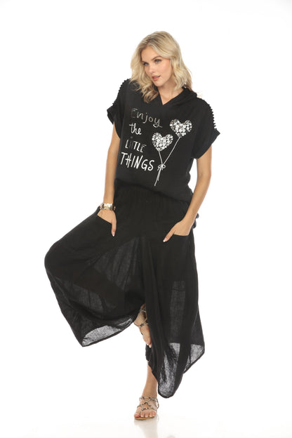 Black  Boho designer Pockets Pant