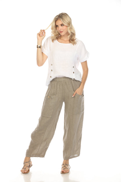 White Short Sleeves Top with Side Buttons