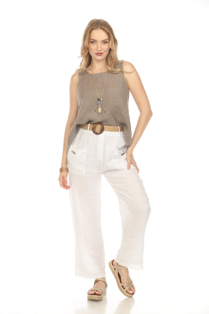 Taupe Sleeveless top button detailed back