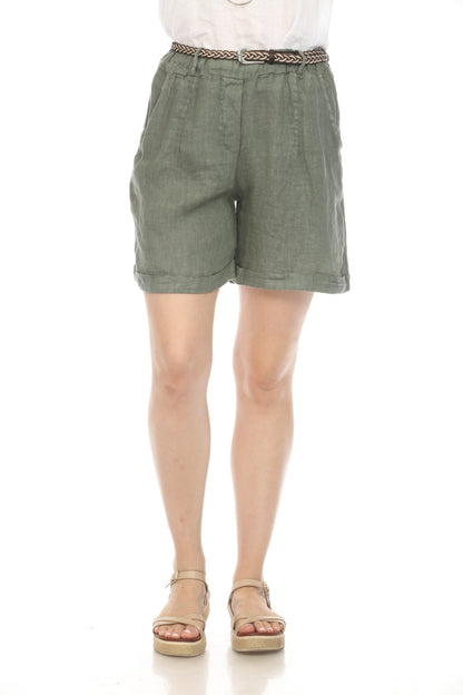 Olive Shorts with twisted Belt