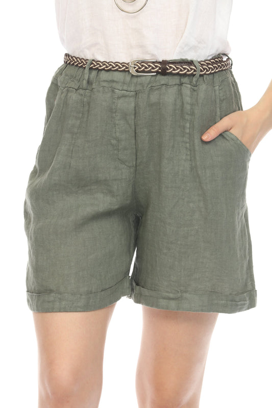 Olive Shorts with twisted Belt