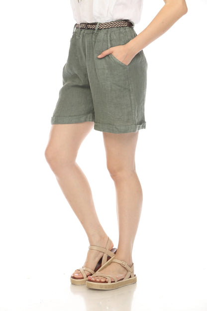 Olive Shorts with twisted Belt