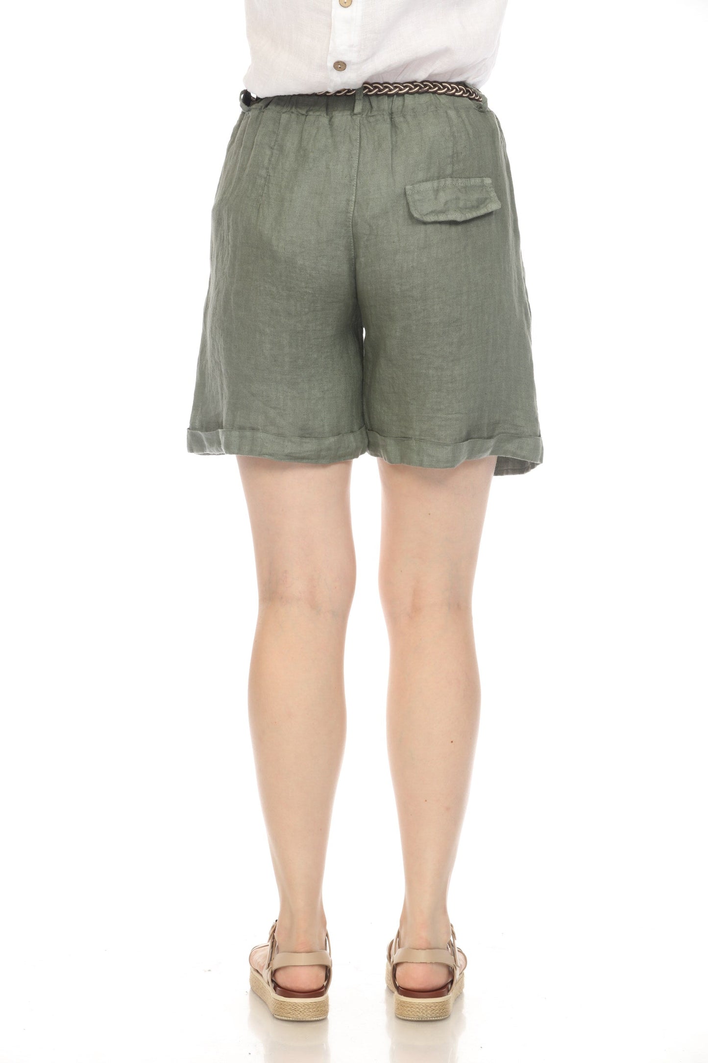 Olive Shorts with twisted Belt