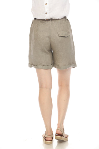 Taupe Shorts with twisted Belt