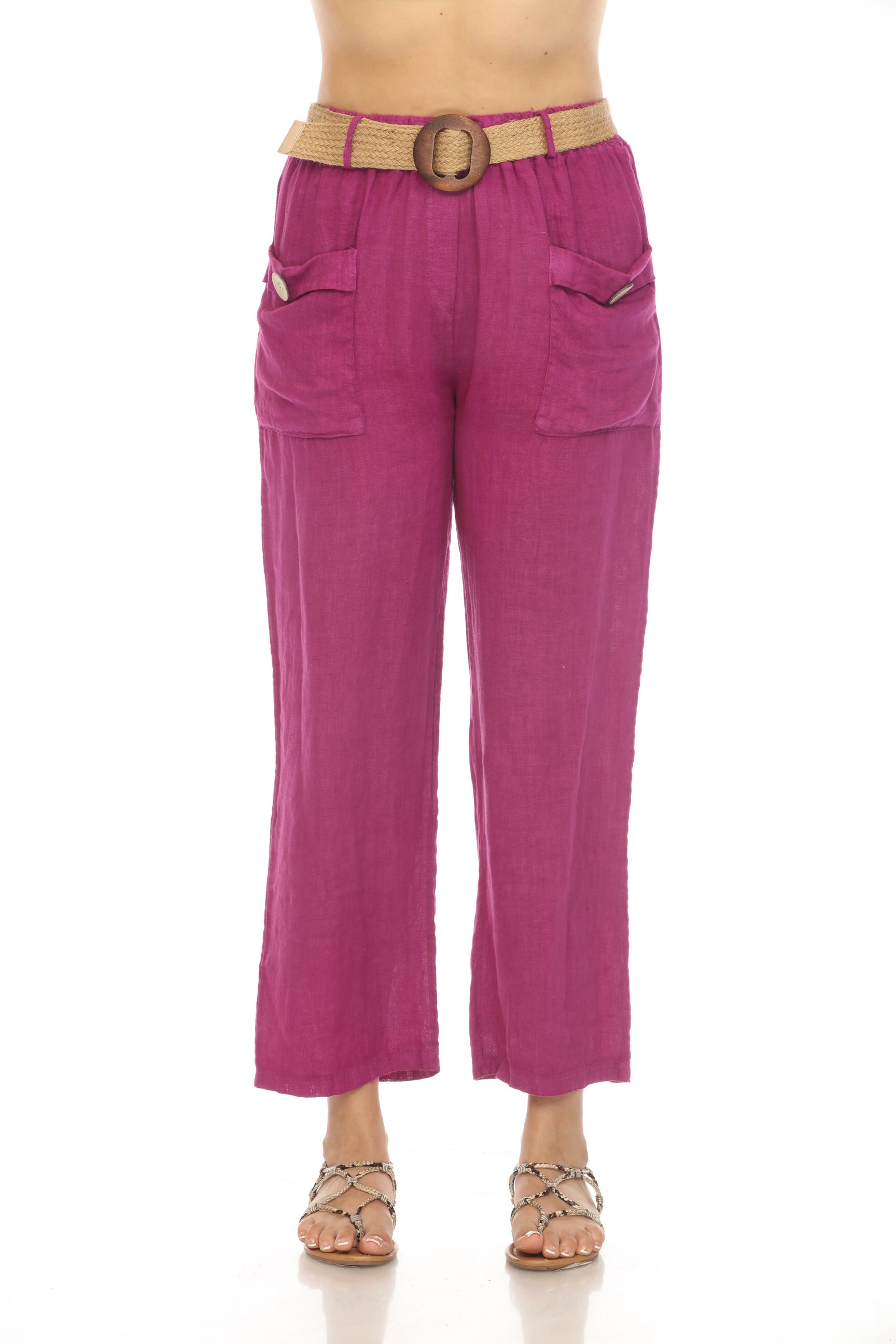 Grape Pant with Bamboo belt and Pockets