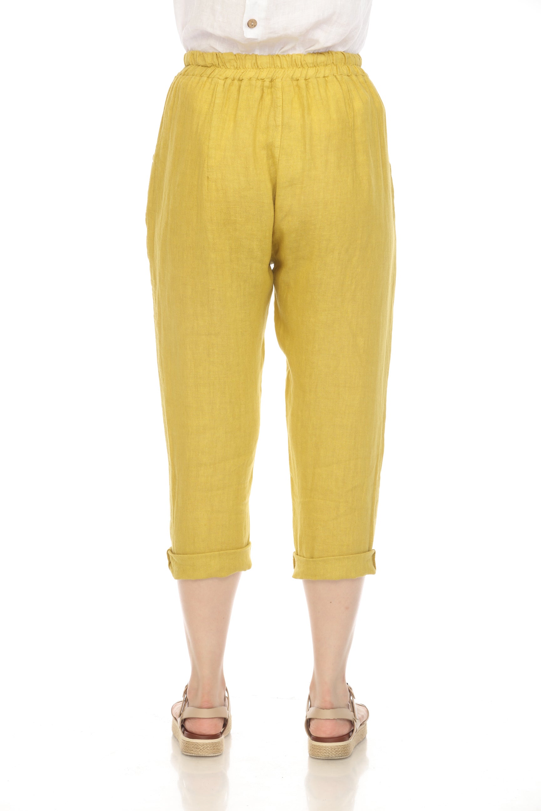 Mustard Trouser style Drawstring Pockets Pant