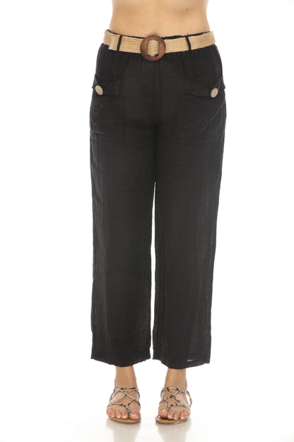 Black Pant with Bamboo belt and Pockets
