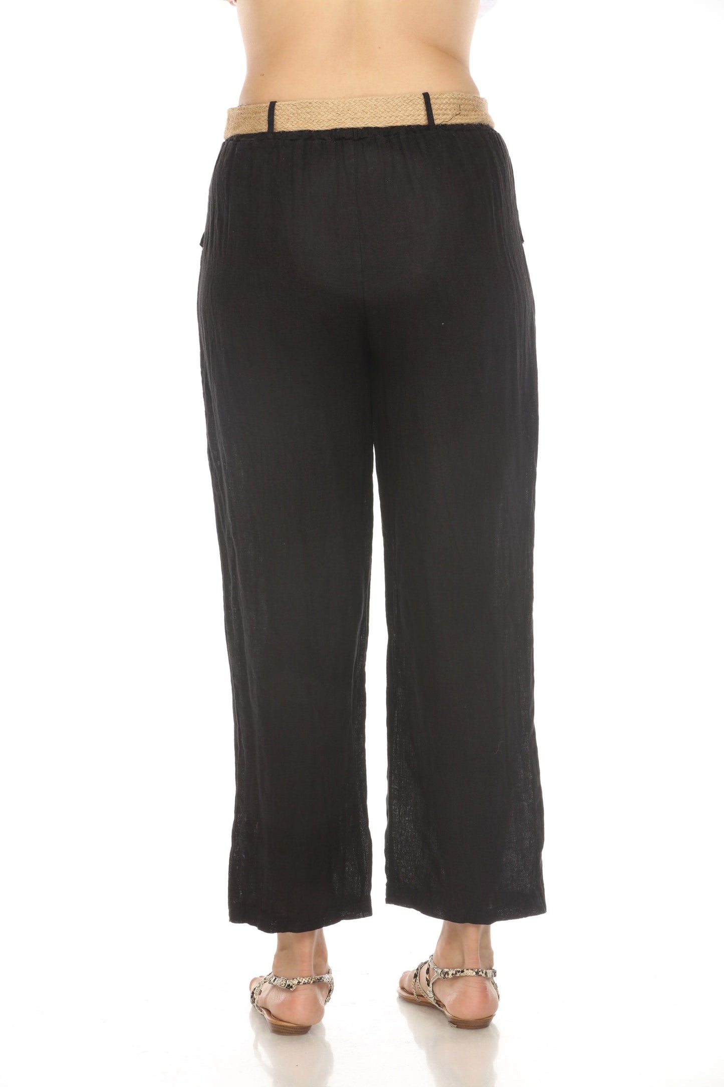Black Pant with Bamboo belt and Pockets