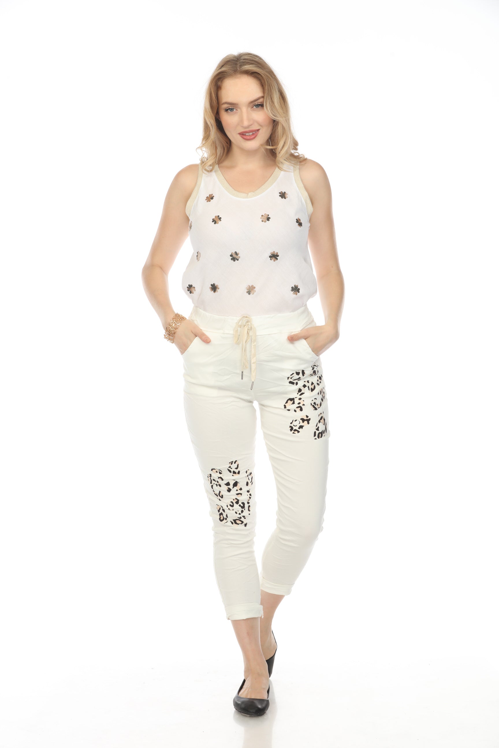 Off-White Cheetah Detail stretchable pant with Pockets