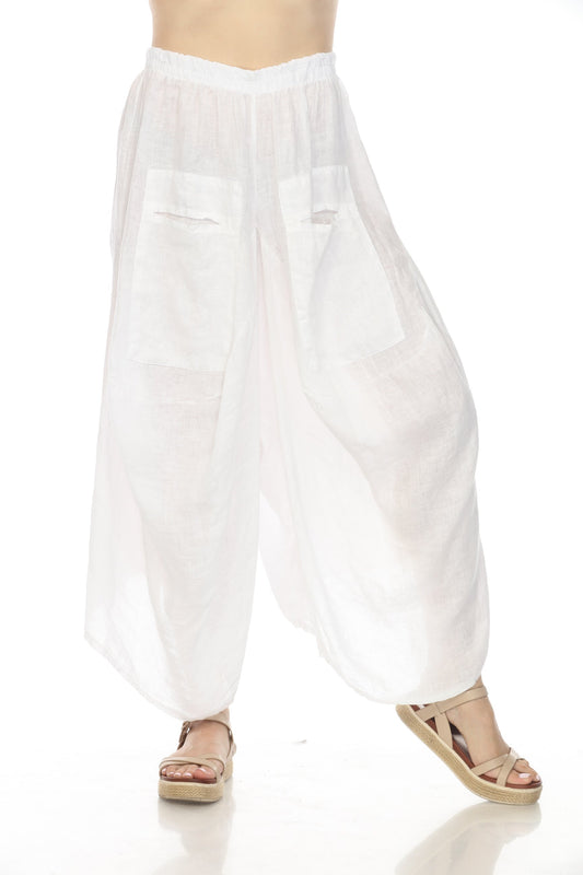White Boho designer Pockets Pant