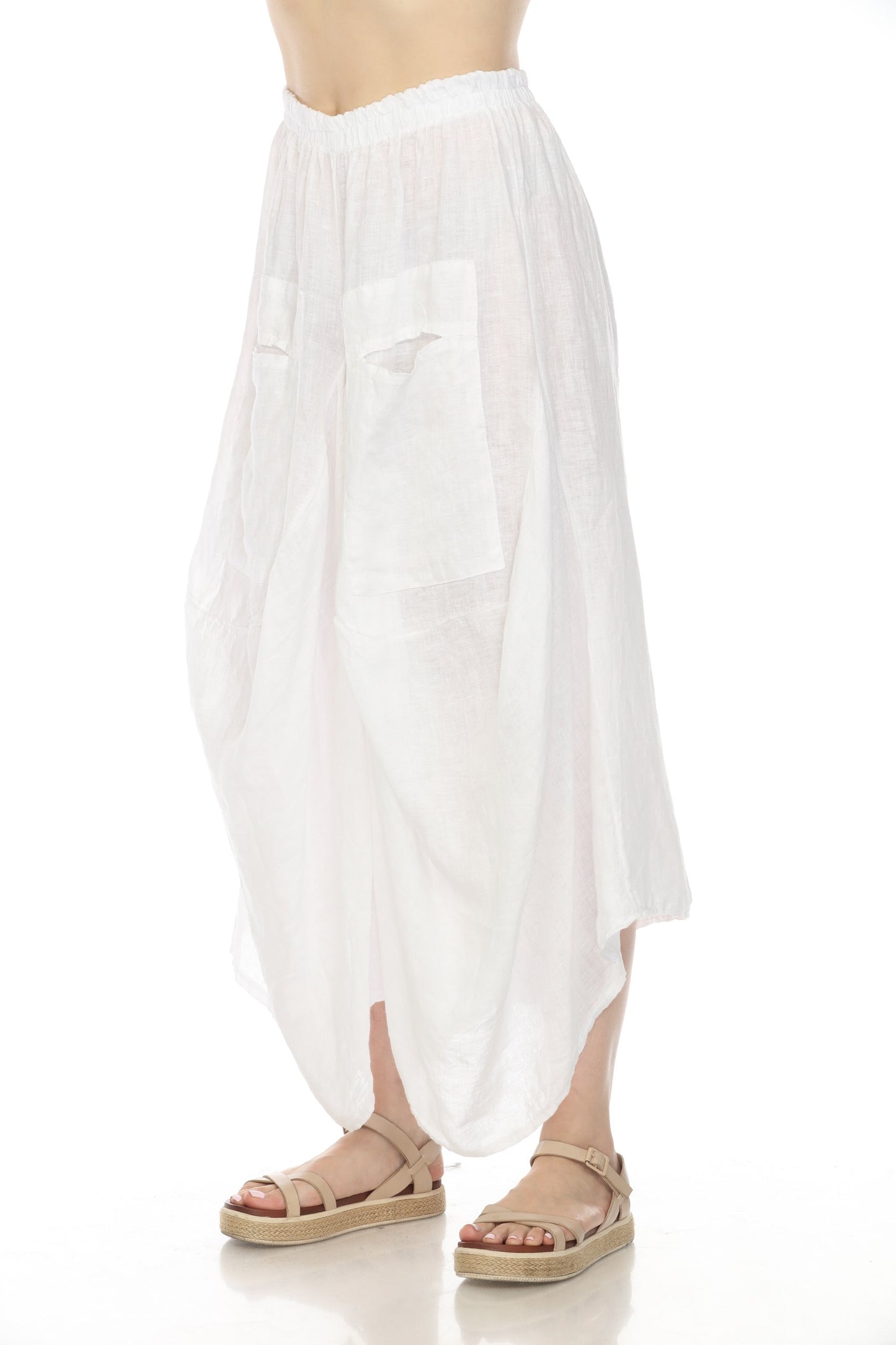 White Boho designer Pockets Pant