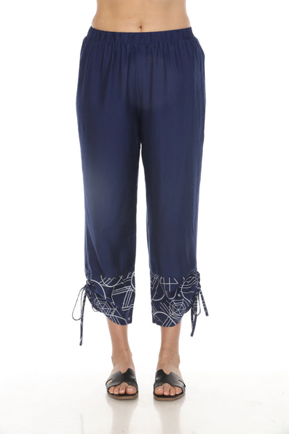 Navy Elastic Pant Tie Bottom
