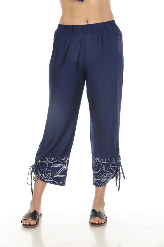 Navy Elastic Pant Tie Bottom