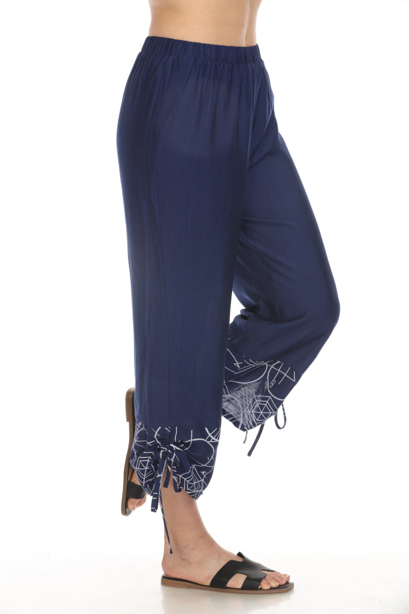 Navy Elastic Pant Tie Bottom