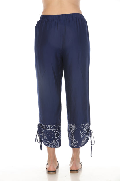 Navy Elastic Pant Tie Bottom