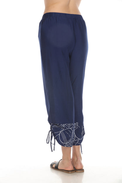 Navy Elastic Pant Tie Bottom