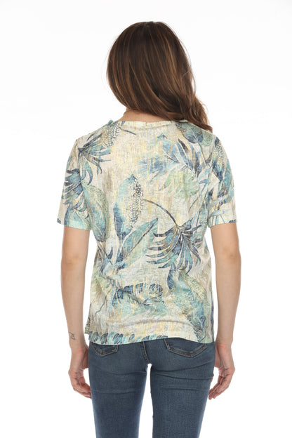 Palm Tree Glimmering Green Top