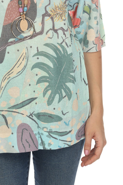 Exotic Toucan Bird Whimsical Floral Top