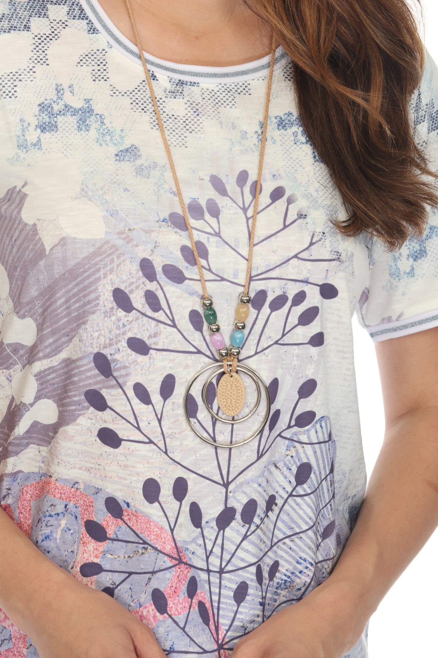 Purple White Bloom Fusion Top