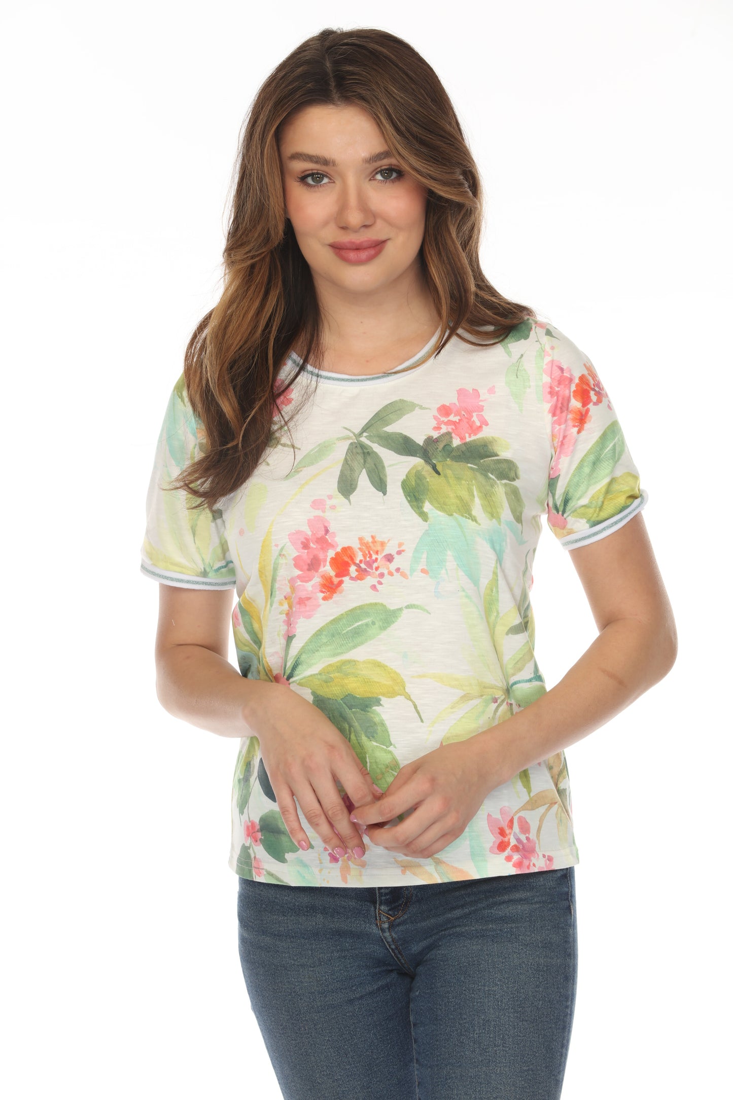 Colorful Tropical Floral Oasis Top