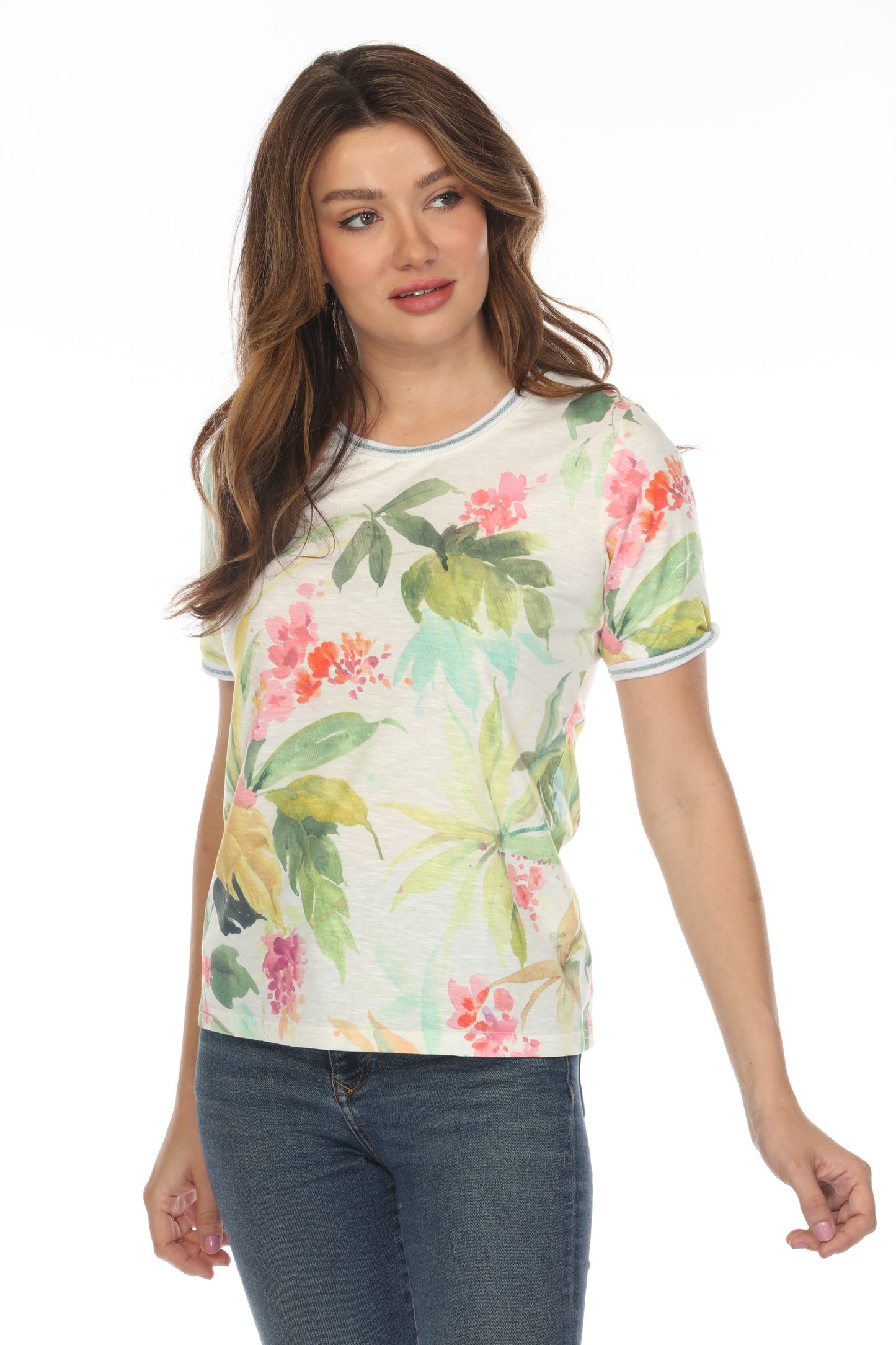 Colorful Tropical Floral Oasis Top