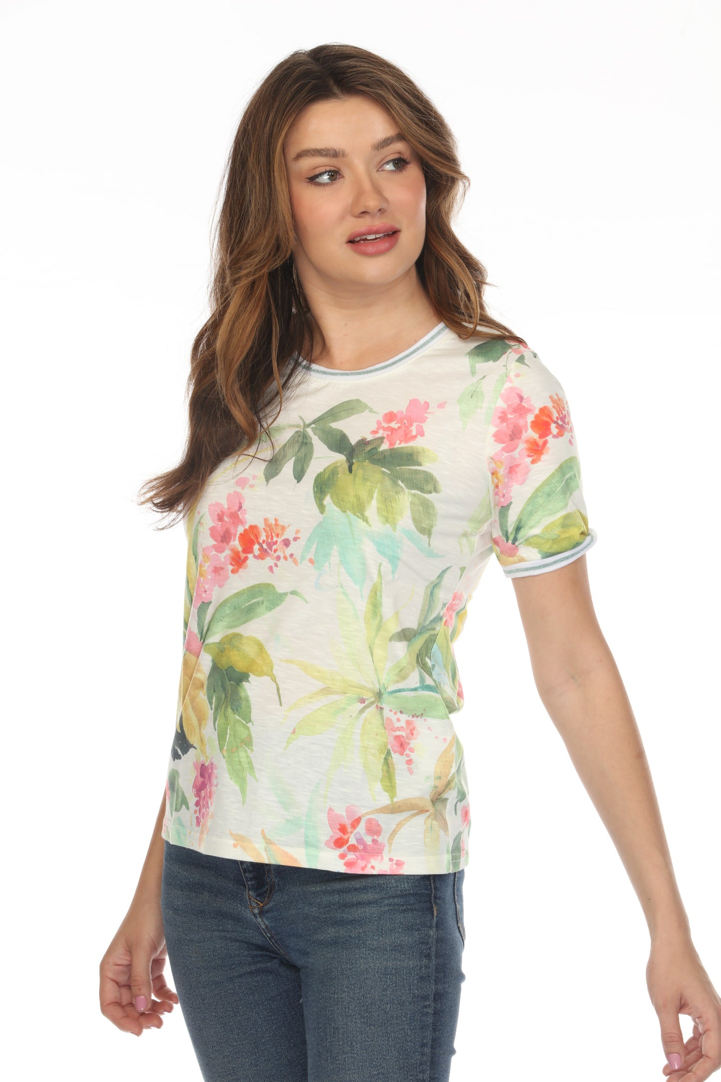 Colorful Tropical Floral Oasis Top