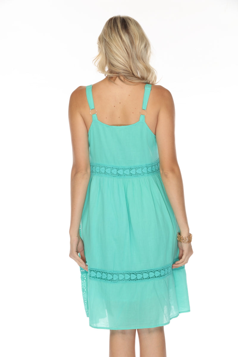 Treaded 100%Cotton patterned straps dress