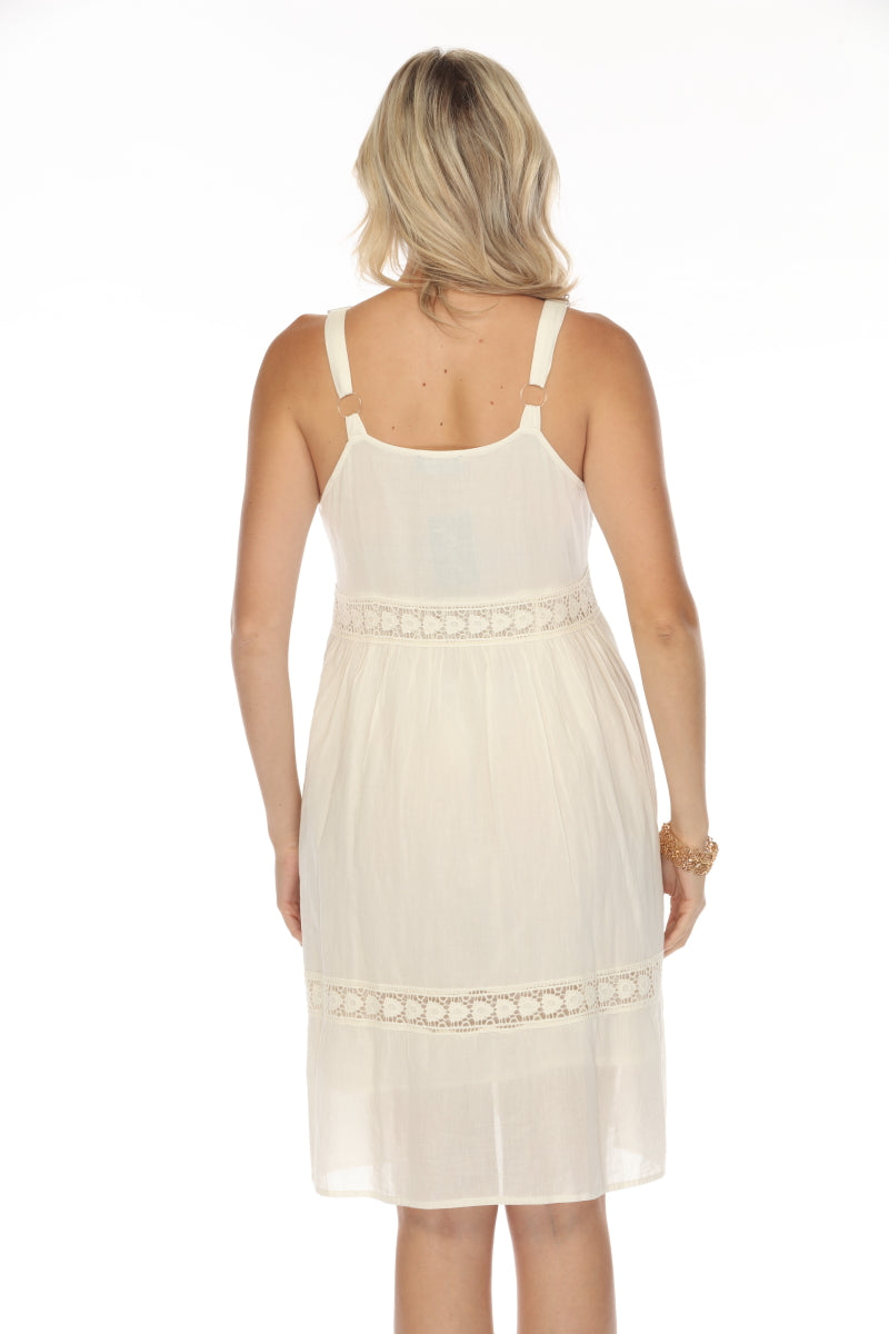 Off white Threaded 100% Cotton Dress