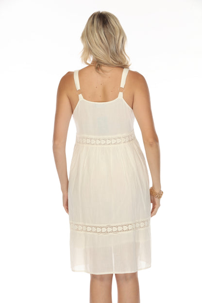 Off white Threaded 100% Cotton Dress