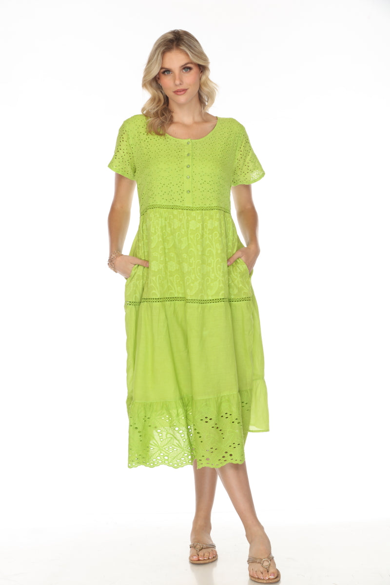 Lime 100% Cotton Designer Maxi Dress