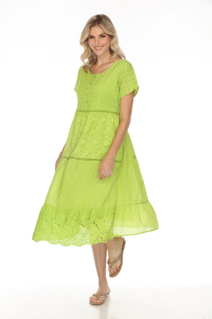 Lime 100% Cotton Designer Maxi Dress