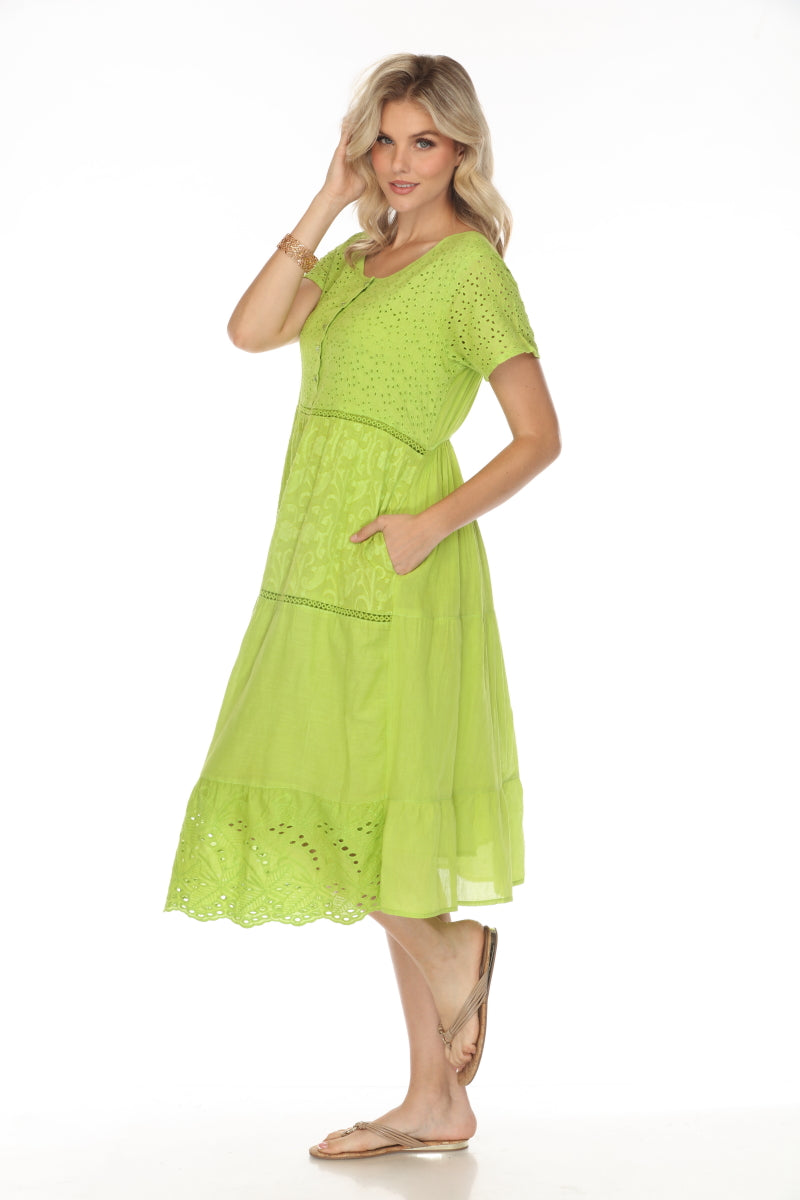 Lime 100% Cotton Designer Maxi Dress