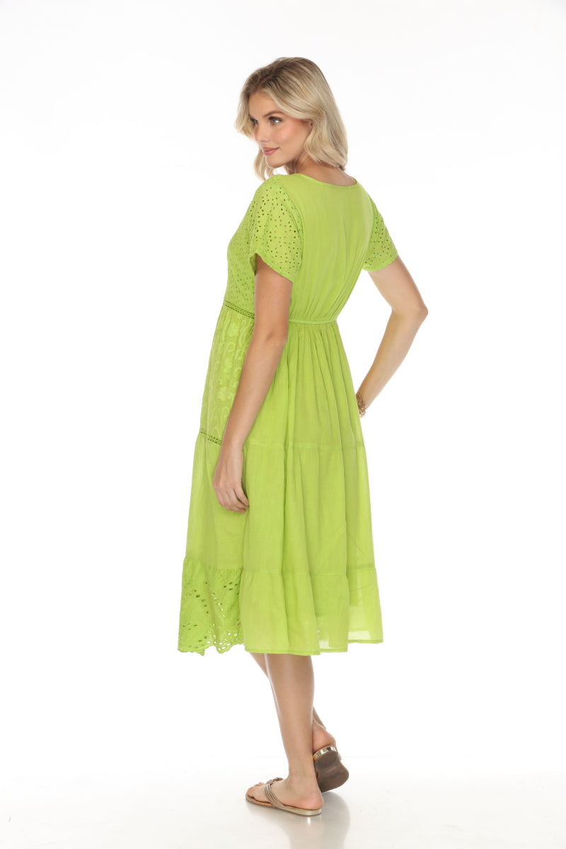 Lime 100% Cotton Designer Maxi Dress