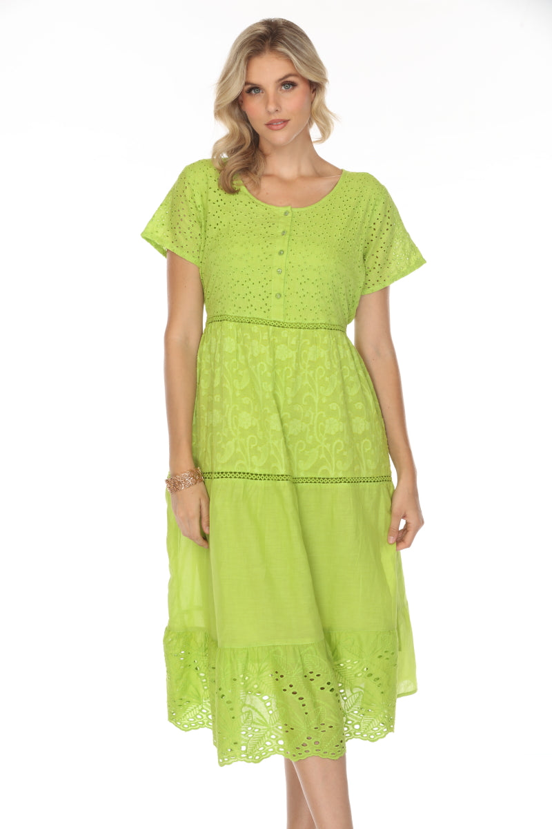 Lime 100% Cotton Designer Maxi Dress