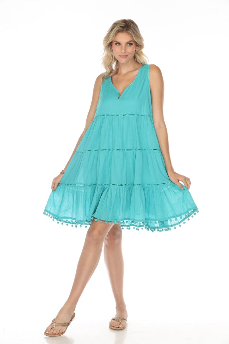 Turquoise 100% Designer Cotton Dress