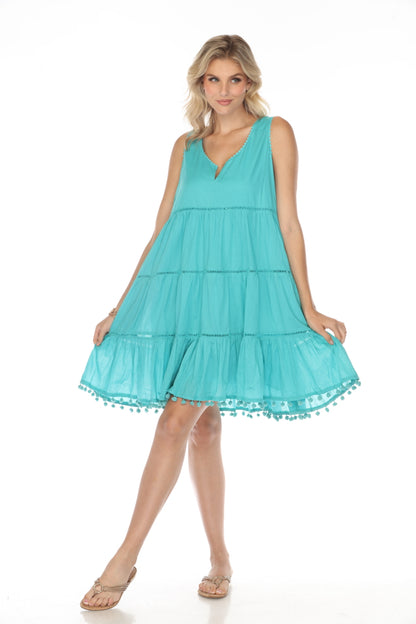 Turquoise 100% Designer Cotton Dress