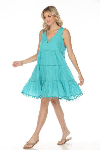 Turquoise 100% Designer Cotton Dress