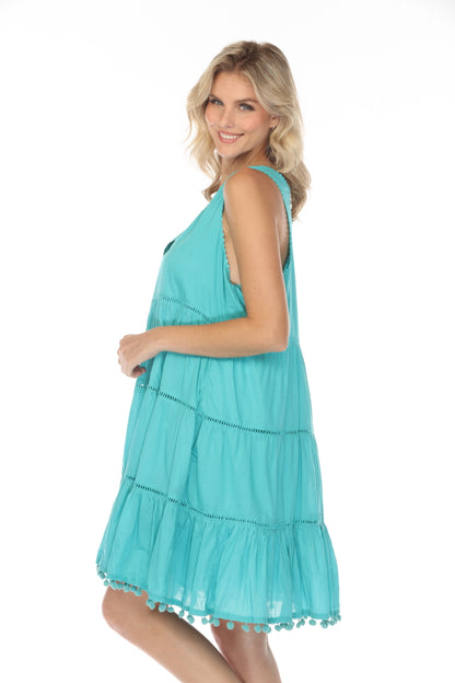 Turquoise 100% Designer Cotton Dress