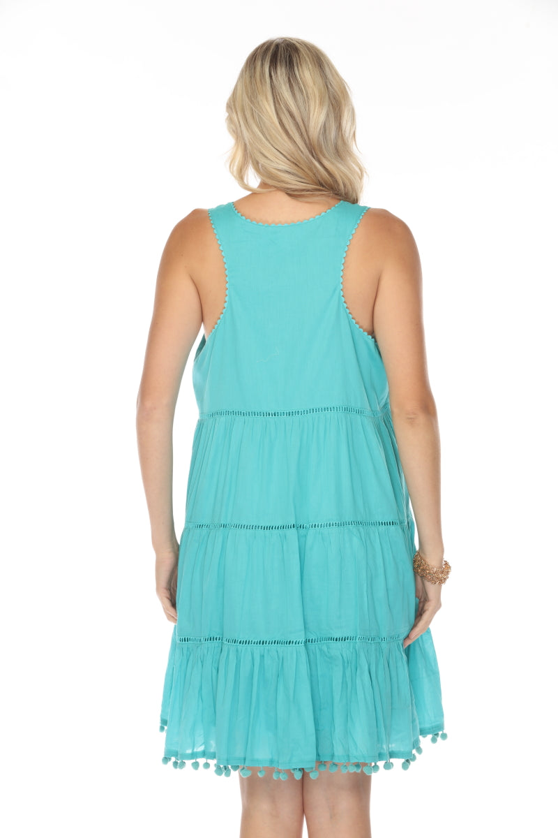 Turquoise 100% Designer Cotton Dress