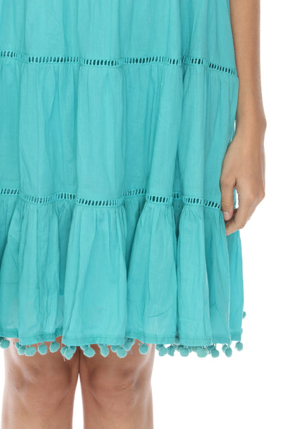 Turquoise 100% Designer Cotton Dress