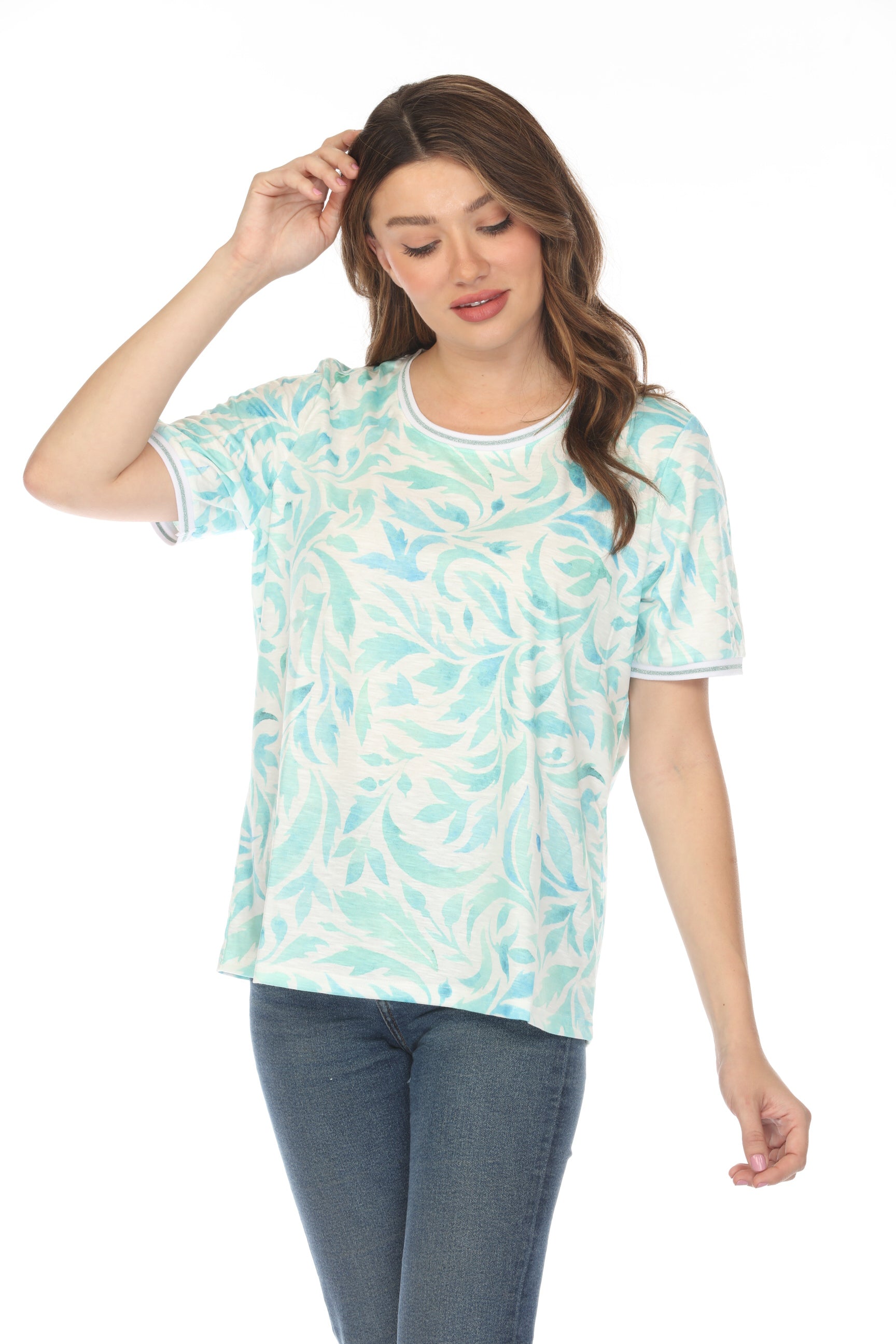 Mint Green Cerulean Leafy Charm Top