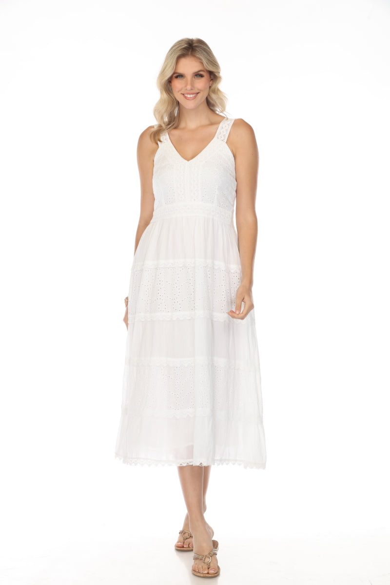 White 100% Cotton Maxi Dress