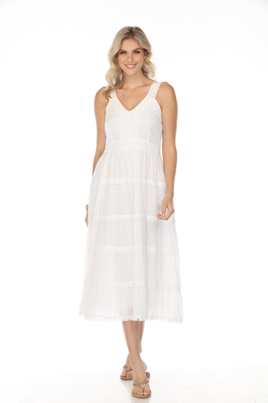 White 100% Cotton Maxi Dress